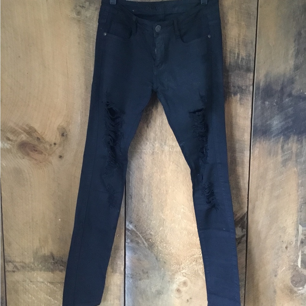 Machine Jeans Black Distressed